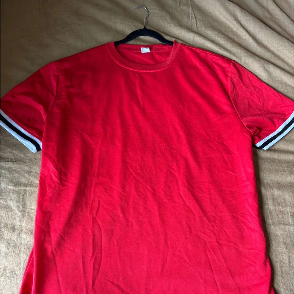 Red Black White T shirt or pajama shirt (part of set)